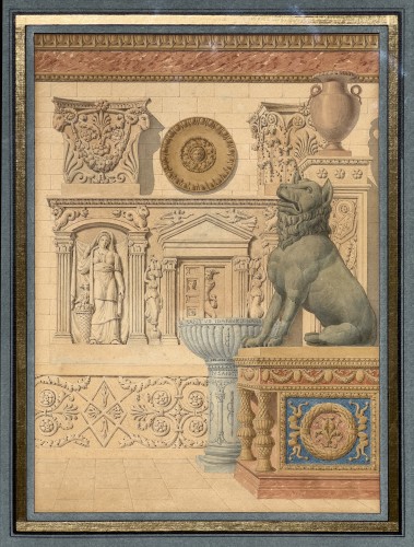 Grandjean de Montigny. Tuscan architecture. Design for a frontispiece. 1810