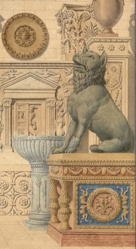 Grandjean de Montigny. Tuscan architecture. Design for a frontispiece. 1810 - 