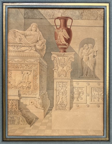Grandjean de Montigny. Tuscan architecture. Design for a frontispiece. 1810
