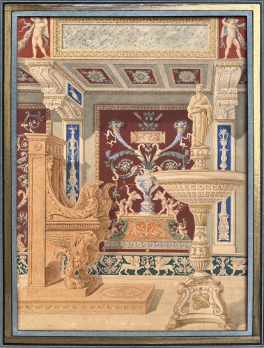 Grandjean de Montigny. Tuscan architecture. Design for a frontispiece. 1807