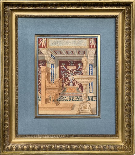Grandjean de Montigny. Tuscan architecture. Design for a frontispiece. 1807 - Paintings & Drawings Style 