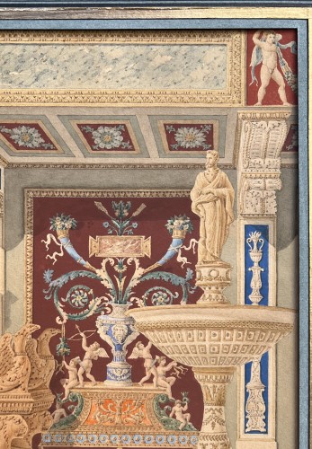 Paintings & Drawings  - Grandjean de Montigny. Tuscan architecture. Design for a frontispiece. 1807