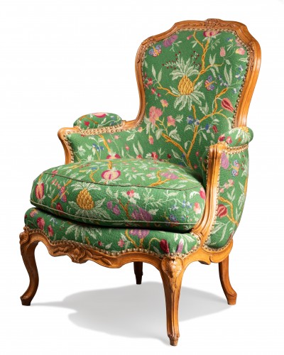 A Louis XV bergere by Barthelémy-Jean Pinson.