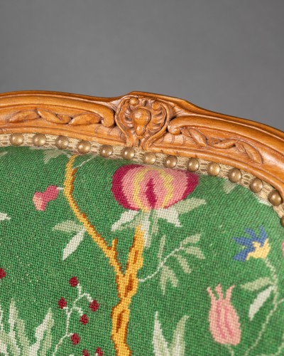 Bergère en cabriolet d'époque Louis XV estampillée Barthélemy-Jean Pinson  - Galerie Philippe Guegan