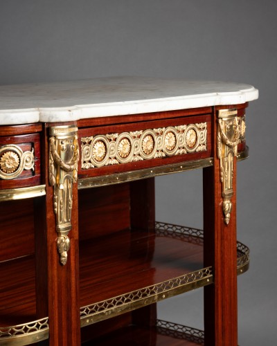 Antiquités - Console desserte "à la Grecque" estampillée J.F.OEBEN vers 1761-1768
