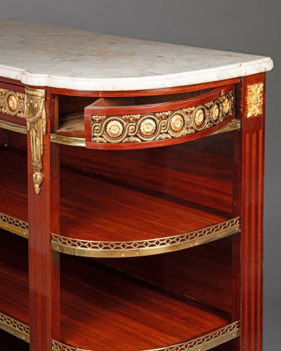 Antiquités - Console desserte "à la Grecque" estampillée J.F.OEBEN vers 1761-1768