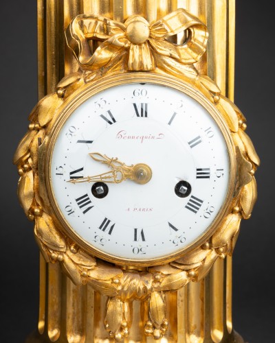 Horology  - A late Louis XV ormolu columnar clock by Osmond by 1770
