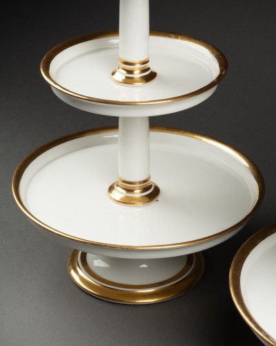 Manufacture Deroce -  Paire de présentoirs en porcelaine de Paris - Porcelain & Faience Style Empire
