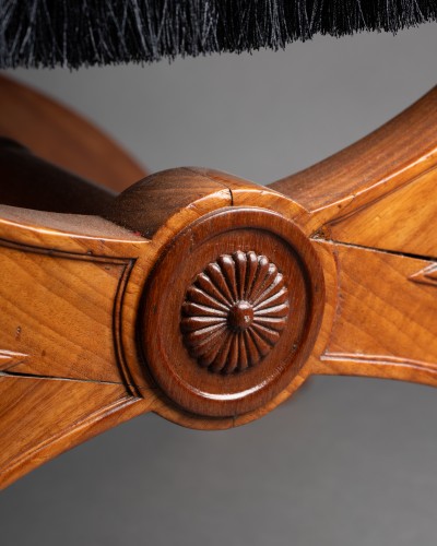 Seating  - A Consulate period mahogany curule stool , with lion’s paw, by JB Demay