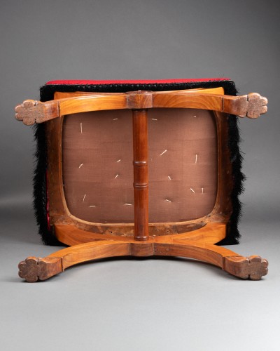 19th century - A Consulate period mahogany curule stool , with lion’s paw, by JB Demay