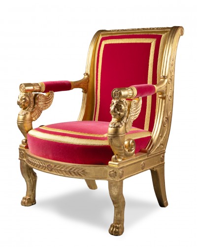 A Ceremonial giltwood Armchair Delivered for Lucien Bonaparte 
