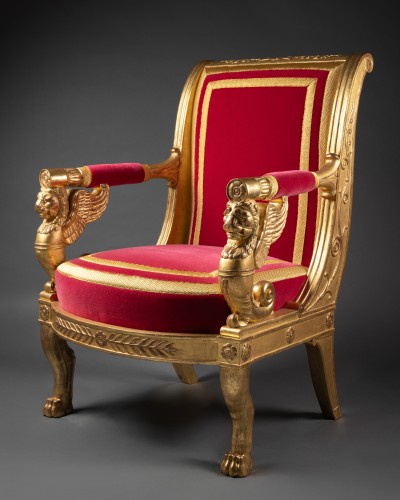 A Ceremonial giltwood Armchair Delivered for Lucien Bonaparte  - 