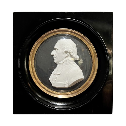 A biscuit porcelain profile bust - Portrait of Charles Montault Desiles