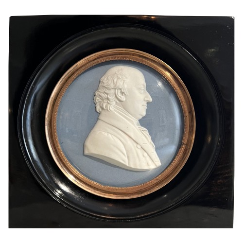 A Sèvres biscuit porcelain medallion portrait of Baron Dubois (Surgeon)