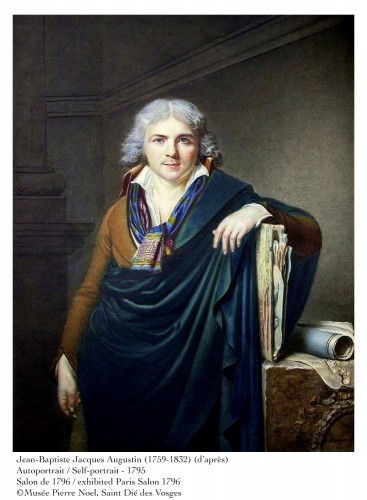 18th century - Portrait of the painter and miniaturist Jean-Baptiste Jacques Augustin