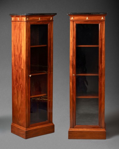 Furniture  - A pair of mahogany bookcases signed JEANSELME