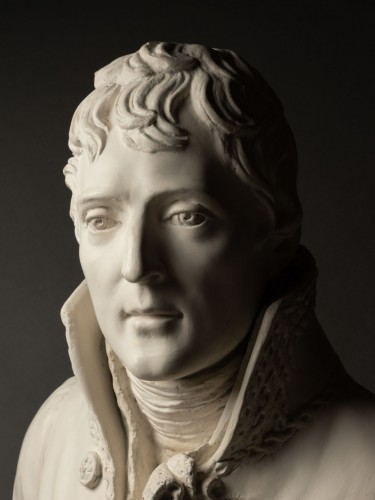 Buste de Charles de Rasse maire de Tournai par Dumortier. Plâtre, 1818 - Sculpture Style 