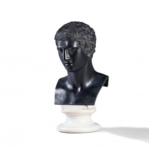Souvenir du Grand Tour - Buste en bronze de jeune Hercule de la villa des Papyrus