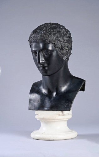 Souvenir du Grand Tour - Buste en bronze de jeune Hercule de la villa des Papyrus - Galerie Philippe Guegan
