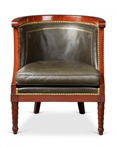 Fauteuil de bureau en acajou d'époque Restauration
