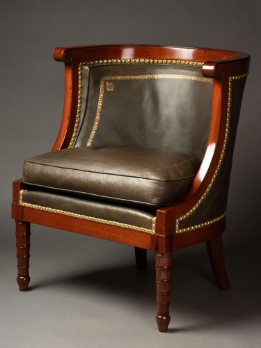 Fauteuil de bureau en acajou d'époque Restauration - Sièges Style Restauration - Charles X