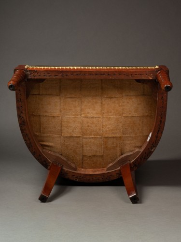 XIXe siècle - Fauteuil de bureau en acajou d'époque Restauration