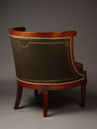 Fauteuil de bureau en acajou d'époque Restauration - Restauration - Charles X
