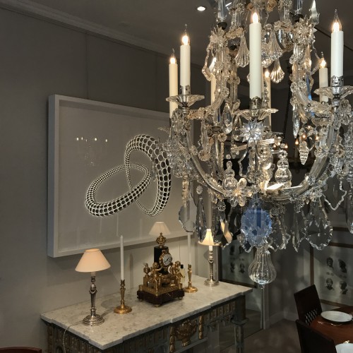 A Maria Theresia 19th century eight-light Bohemian crystal chandelier. - 