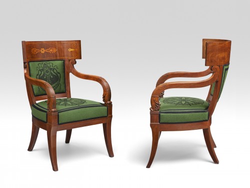 Empire - Paire de fauteuils en hémicycle par Pierre Antoine Bellangé (1757-1827)