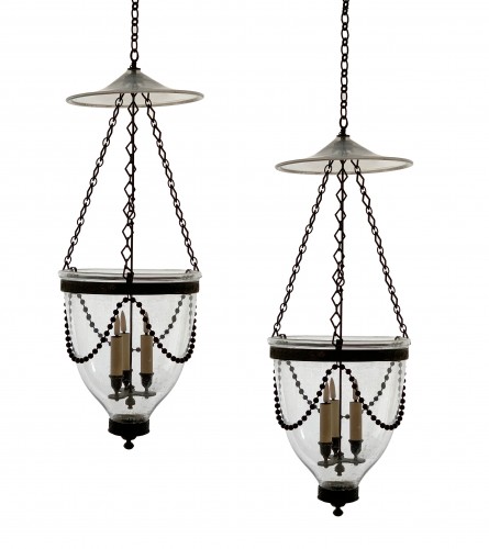 A pair of Georgian bell jar lanterns