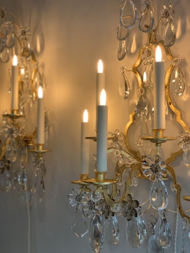 A pair of gilded and glass wall-lights - Maison Baguès - 50