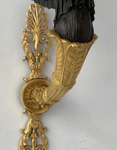 A pair of two-light Empire ormolu wall-lights attributed to Claude Galle - Lighting Style Empire