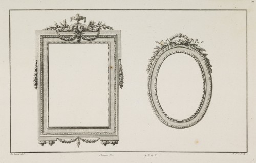 18th century - A large Louis XVI rectangular giltwood mirror  (180 cm high)