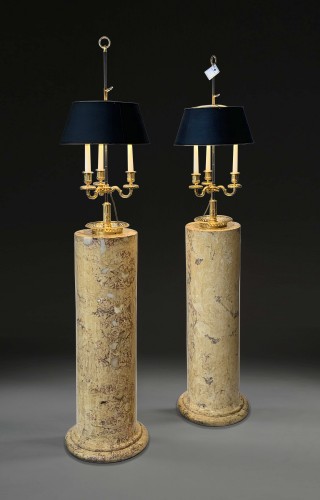 19th century - A pair of scagliola columns. First quater 19th century