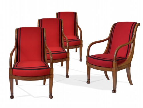 A set of four mahogany armchairs signed DEMAY - Paris circa 1800