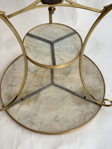  - A neoclassical gilt-bronze gueridon with Carrara marble top