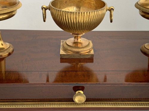 Decorative Objects  - An Empire ormolu mounted mahogany inkstand