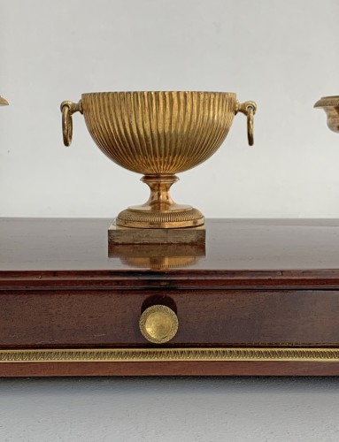 Antiquités - An Empire ormolu mounted mahogany inkstand