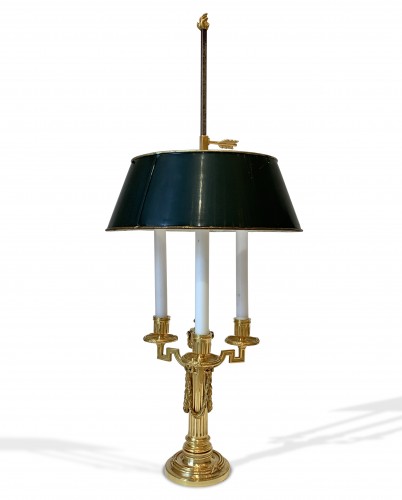 XVIIIe siècle - Paire de lampes bouillottes en bronze doré d'époque Louis XVI