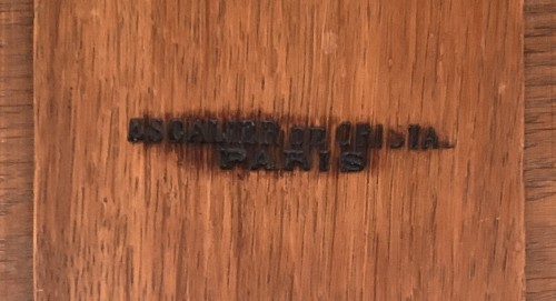 Antiquités - A rsatinwood writing table signed Escalier de Cristal