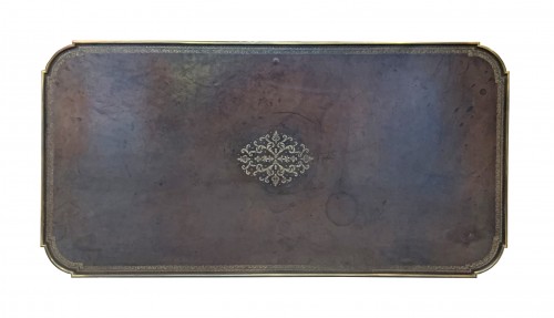 Antiquités - A rsatinwood writing table signed Escalier de Cristal