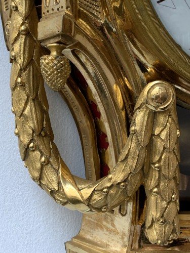 Le Roy - Foullet - Cartel à guirlandes et vase goût grec en bronze doré vers 1770 - Horlogerie Style Louis XVI