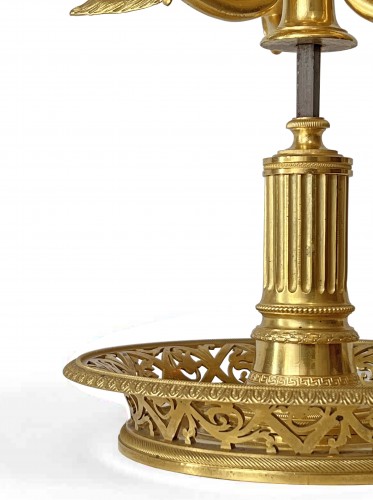 Lighting  - An Empire giltbronze bouillotte lamp with griffin