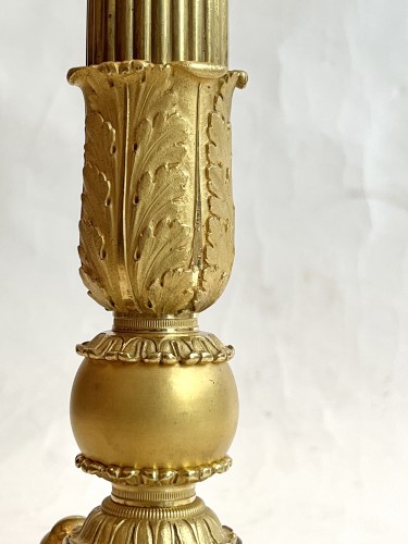 A pair of chased and gilded bronze Candelabra. Paris by 1820 - 