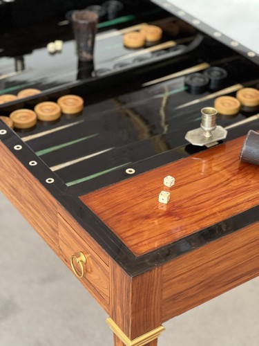 A Louis XVI rosewood  tric-trac games table signed J.POTARANGE et JME - Furniture Style Louis XIV