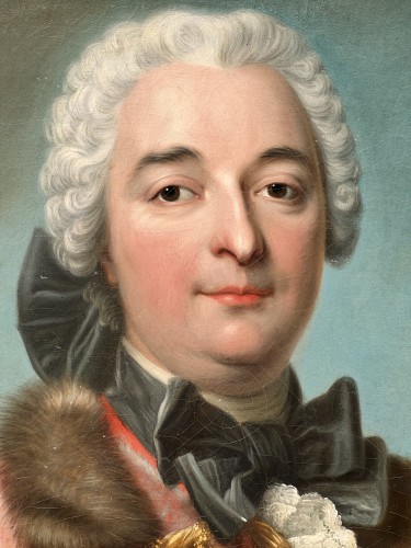 Ecole française de la seconde moitié du XVIIIe siècle - Portrait du duc de Villars - Tableaux et dessins Style 