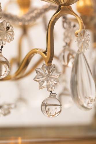Grande lanterne en bronze doré et verre du XIXe siècle - Luminaires Style 
