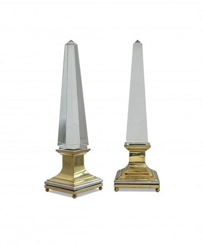 Maison Jansen - Paire de lampes obélisques vers 1960