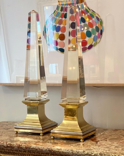 Maison Jansen - Pair of obelisk lamps circa 1960 - Lighting Style 