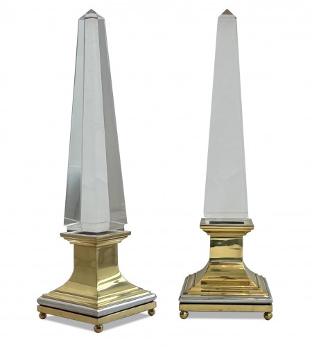 Luminaires Lampe - Maison Jansen - Paire de lampes obélisques vers 1960